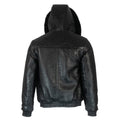 Crocodile Print Leather Bomber with Fox Trim Hood