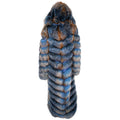 4 in 1 Fox Fur Coat With Removable Hood, Sleeves and Body