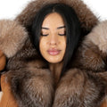 Cropped Shearling with Fox Trims
