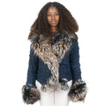 Crinkle Leather Jacket with Fox Fur Lining