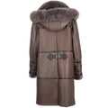 Men Maxim Shearling with Fox Collar and Hood