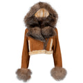Cropped Shearling with Fox Trims