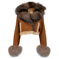 Cropped Shearling with Fox Trims