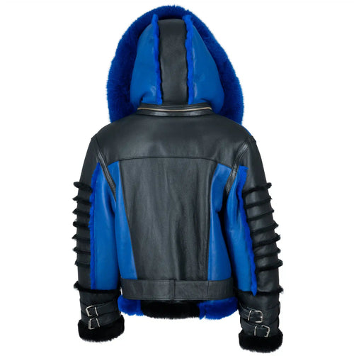 Dual Tone Trucker Shearling with Fox Hood
