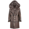 Men Maxim Shearling with Fox Collar and Hood