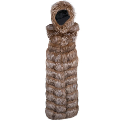 2 in 1 Style Fox Fur Vest Full Length