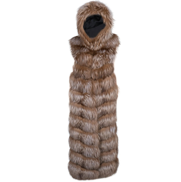 2 in 1 Style Fox Fur Vest Full Length