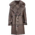 Men Maxim Shearling with Fox Collar and Hood