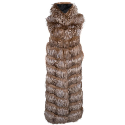 2 in 1 Style Fox Fur Vest Full Length