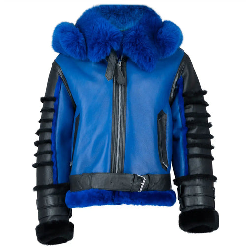 Dual Tone Trucker Shearling with Fox Hood