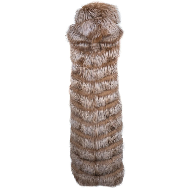 2 in 1 Style Fox Fur Vest Full Length