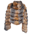 4 in 1 Fox Fur Coat With Removable Hood, Sleeves and Body