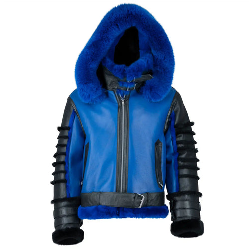 Dual Tone Trucker Shearling with Fox Hood
