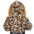 Simon Cropped Leopard Print Fox Fur