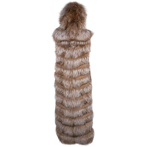 2 in 1 Style Fox Fur Vest Full Length
