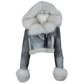 Cropped Shearling with Fox Trims