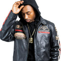 Hooded Racer Leather Jacket