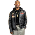 Hooded Racer Leather Jacket