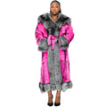 Long Rabbit Coat with Fox Trimming