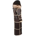 Women Full-Length Shearling with Fox Trim Hood