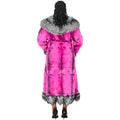 Long Rabbit Coat with Fox Trimming