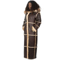 Women Full-Length Shearling with Fox Trim Hood