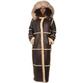 Women Full-Length Shearling with Fox Trim Hood