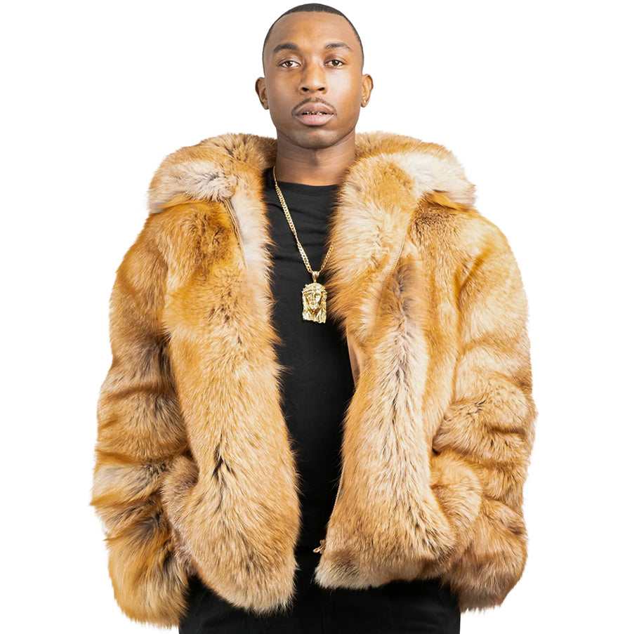 Men Full Skin Fox Fur Bomber