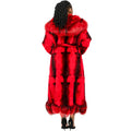 Long Rabbit Coat with Fox Trimming