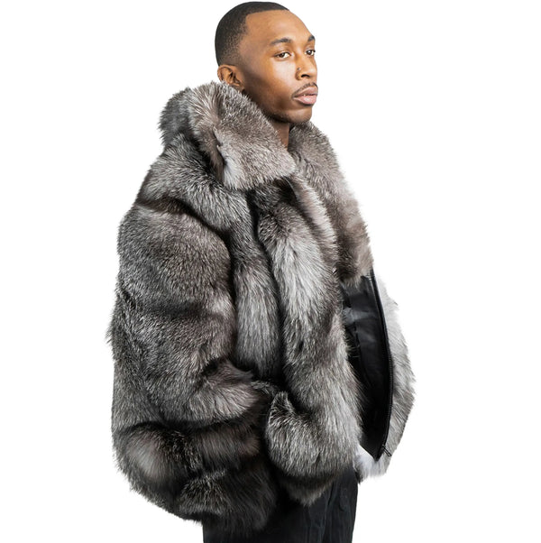 Men Full Skin Fox Fur Bomber