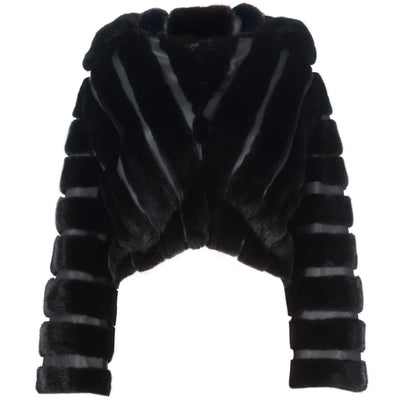 Sculpted Stripe Mink Bolero