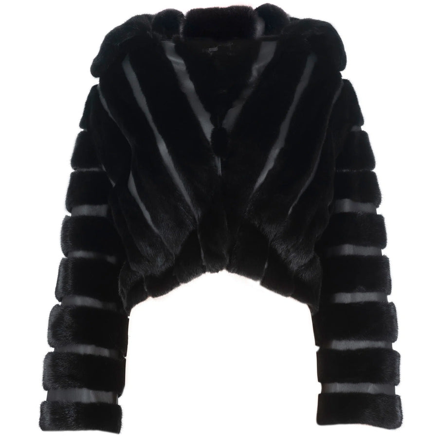 Sculpted Stripe Mink Bolero