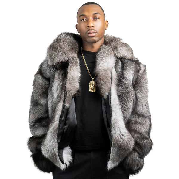 Men Full Skin Fox Fur Bomber