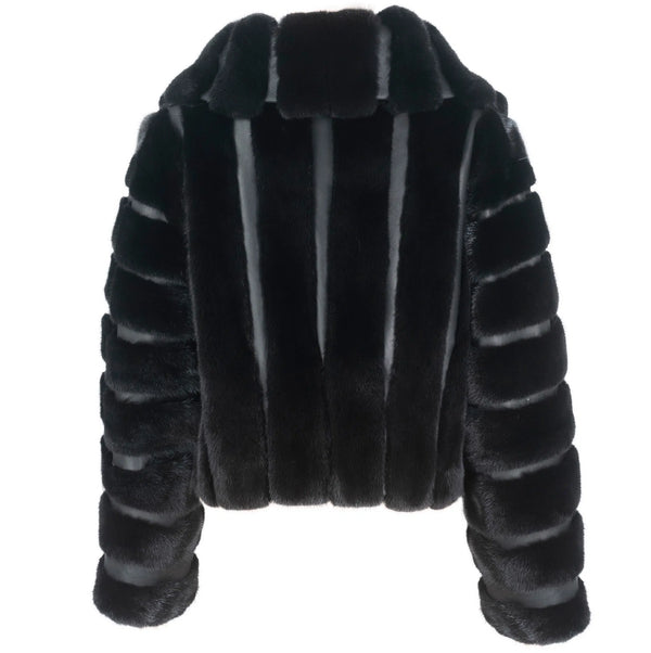 Sculpted Stripe Mink Bolero