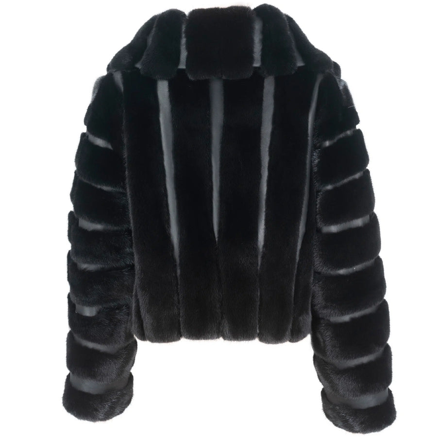 Sculpted Stripe Mink Bolero