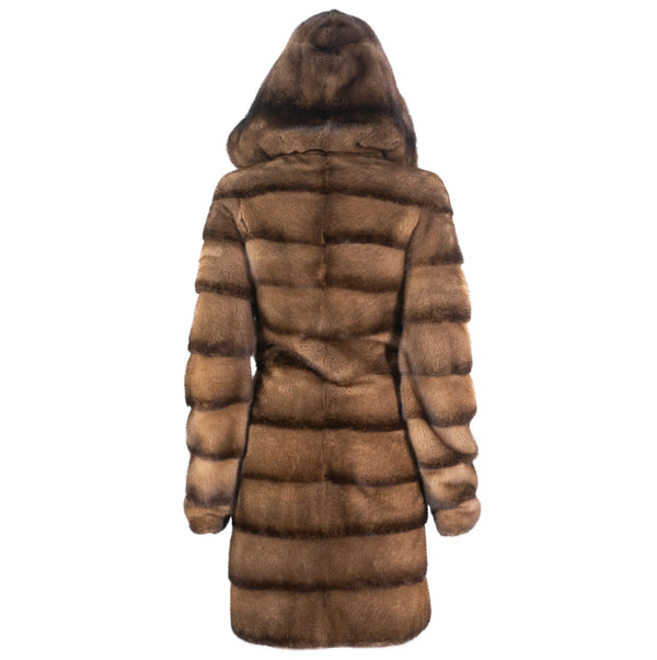 Full Length Mink Hooded Coat