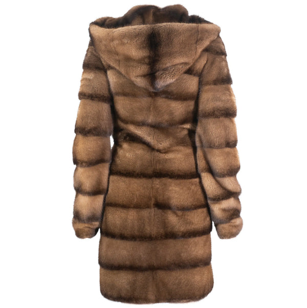 Full Length Mink Hooded Coat