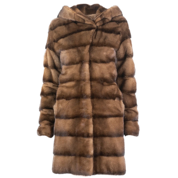 Full Length Mink Hooded Coat