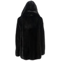 Mink Single Button Cape with Hood