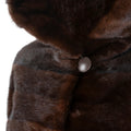 Mink Single Button Cape with Hood