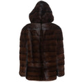 Mink Single Button Cape with Hood