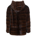 Mink Single Button Cape with Hood
