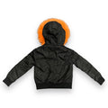Black Faux Leather Hoodie with Faux Fur