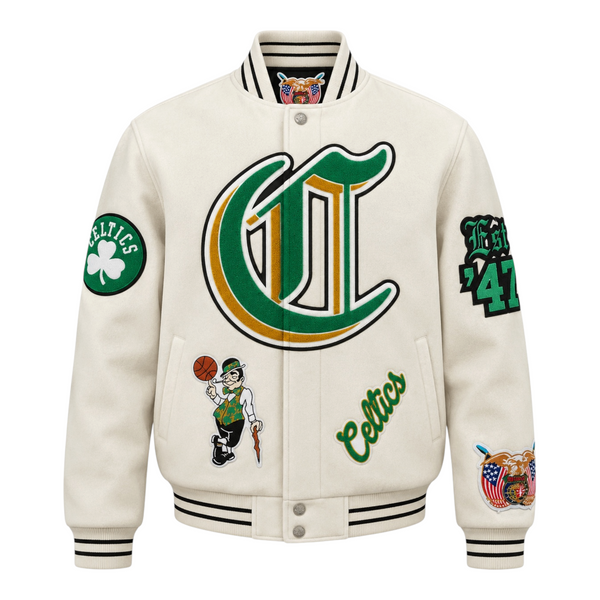 Boston Celtics Wool Old English Varsity Jacket