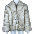 Natural Blue Fox Chevron Cut Coat