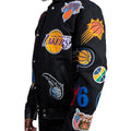 Jeff Hamilton NBA Collage Wool and Leather Jacket