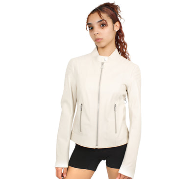 Lambskin Fitted Biker Jacket