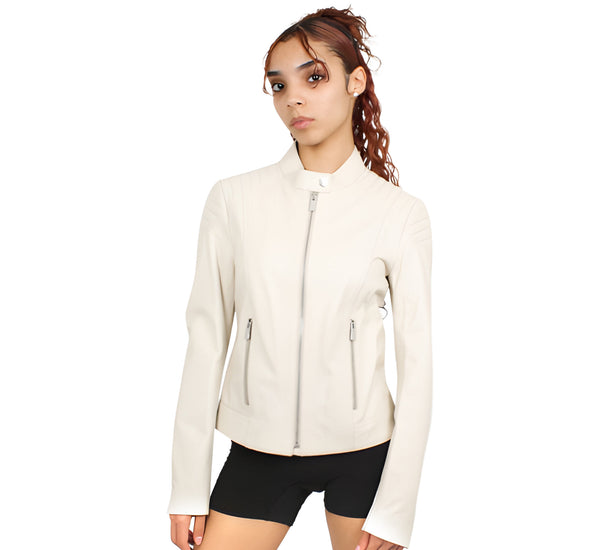 Lambskin Fitted Biker Jacket