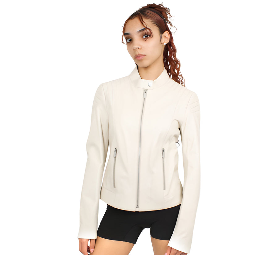 Lambskin Fitted Biker Jacket