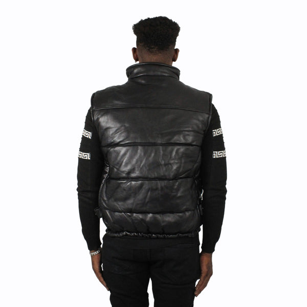 Leather Goose Bubble Vest